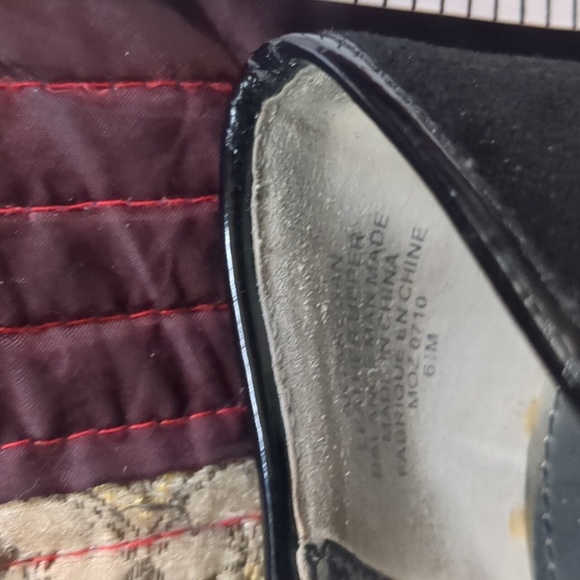 ANNE KLEIN* suede and patent leather block heel buckle top square toe dress shoe - Picture 14 of 14